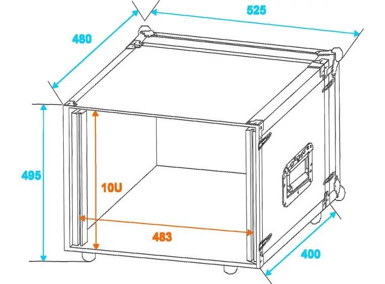 Effect rack CO DD, D:36cm, 10U, black 